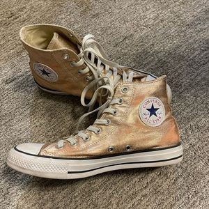 Metallic Rose Gold Converse High Tops